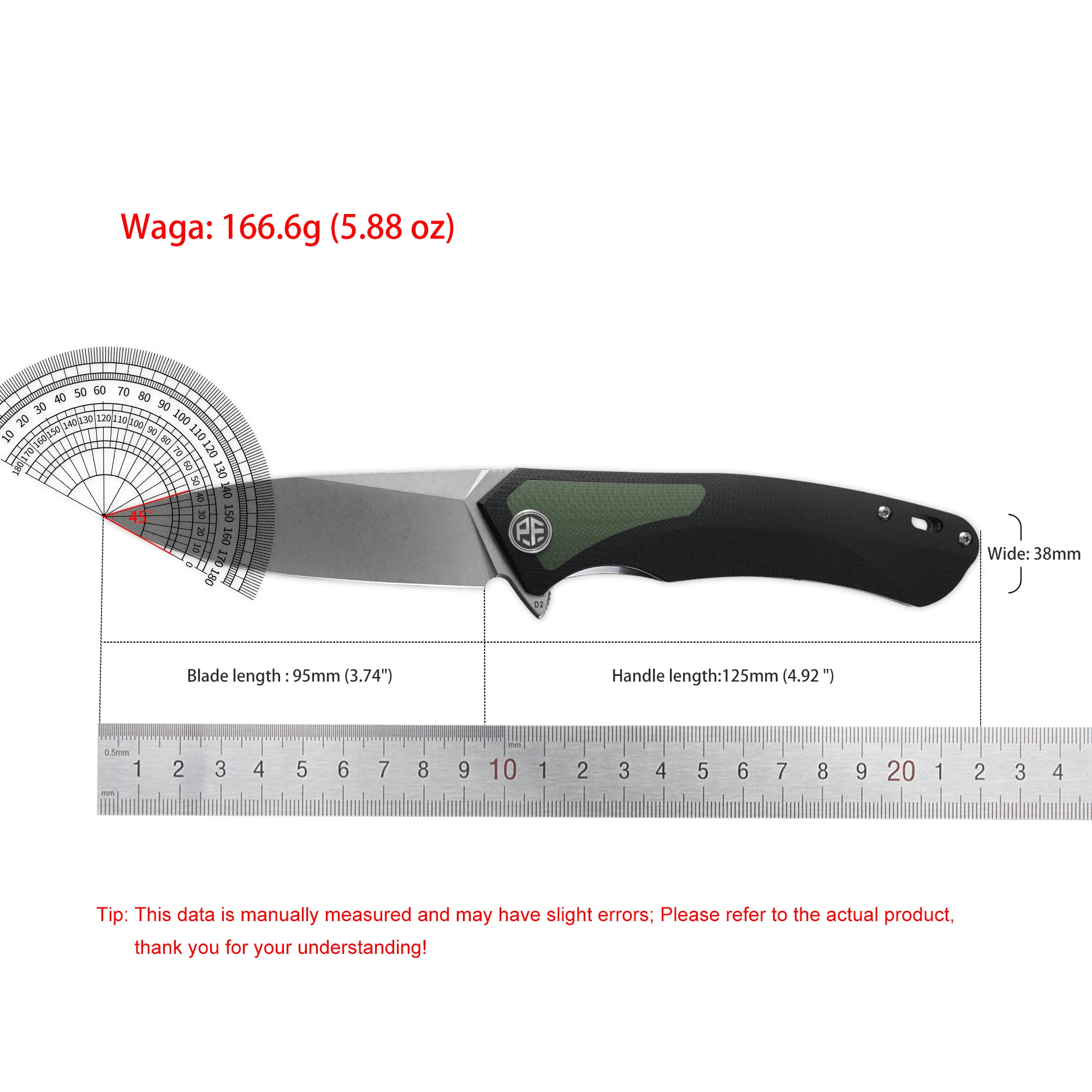 Petrified Fish PF838CS D2 Steel Blade Folding Knife G10+Carbon Fiber Handle Outdoor Camping Hunting EDC Pocket Tool