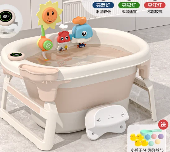 6gift Foldable baby tubs newbaby tubs bucket double bath bucket folding up baby swiming