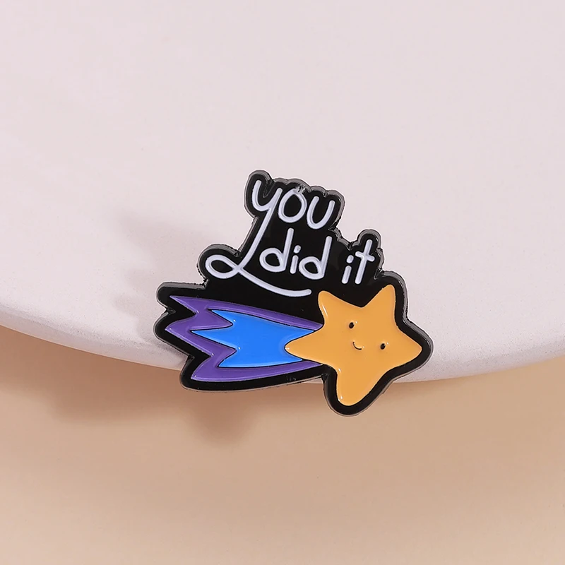 Doing My Best Enamel Pins Funny Star Irregular Pentagram Your Did It Inspirational Quote Brooches Lapel Badge Jewelry Gifts