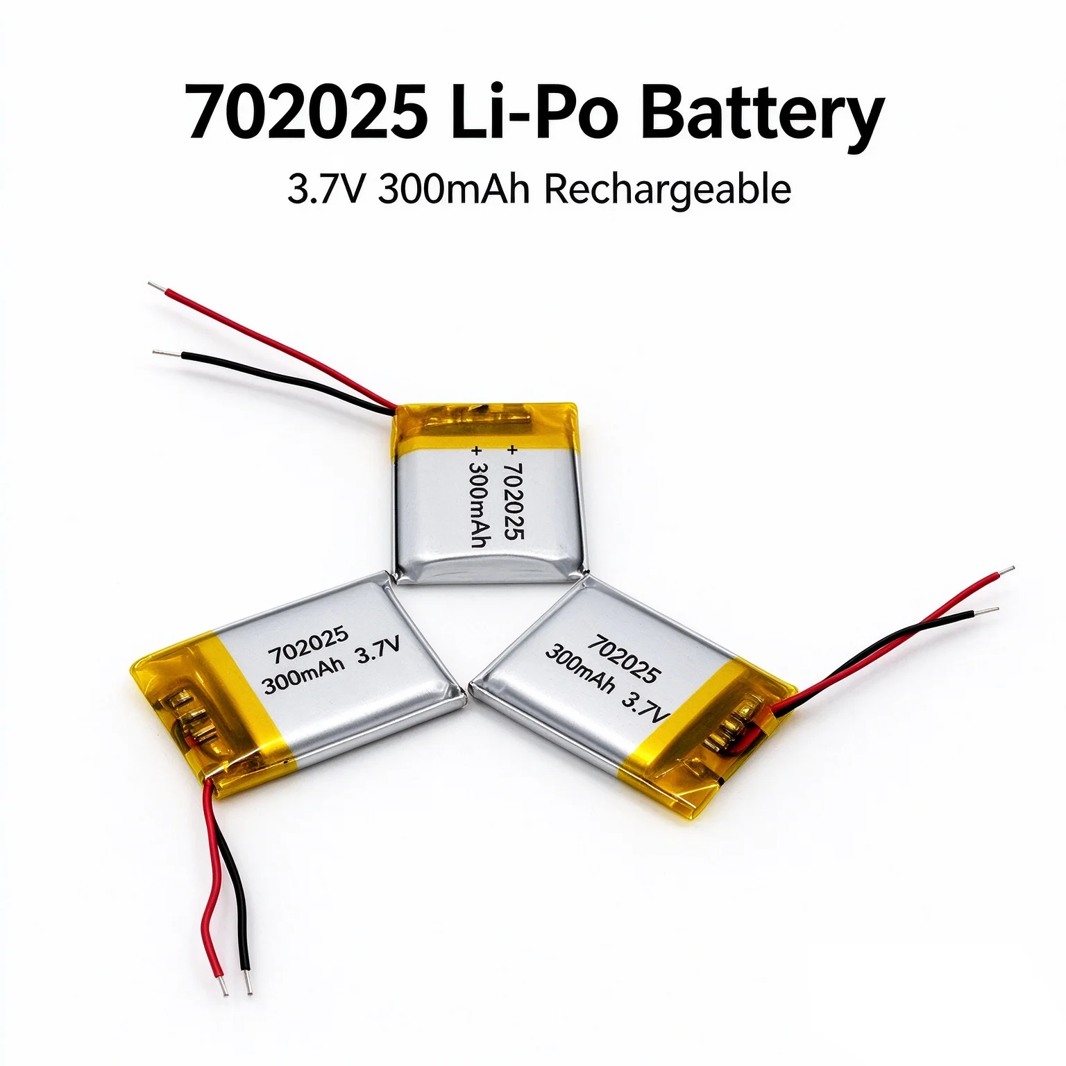 702025 polymer lithium battery 3.7V 300MAh for small night light Bluetooth speaker battery in stock