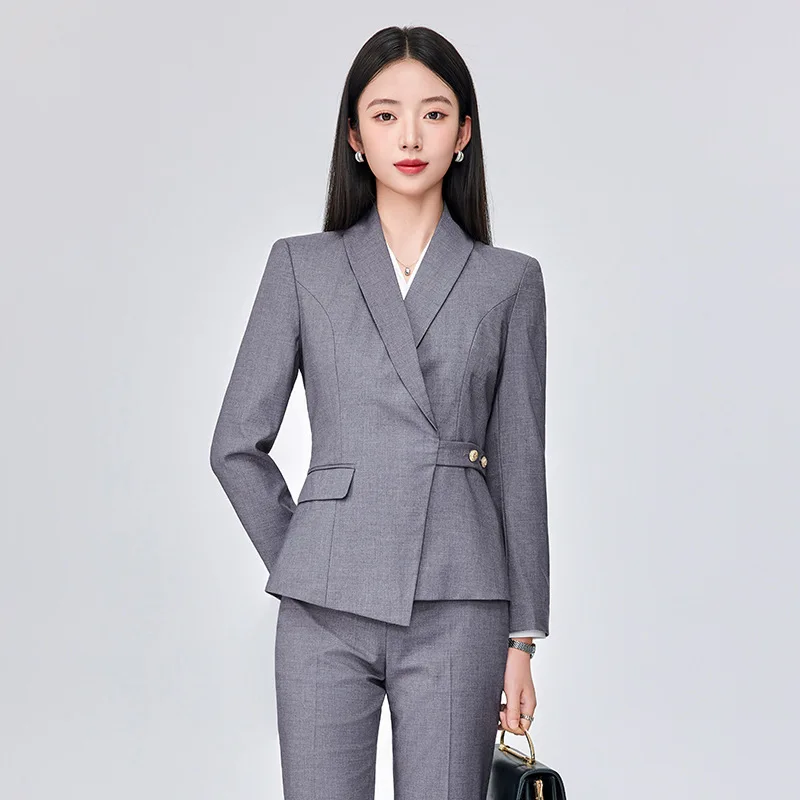 Ensemble de costume pour femmes, haut de gamme, élégant, Style déesse, costume formel professionnel, veste, vêtements de travail, nouvelle collection printemps et automne 2025