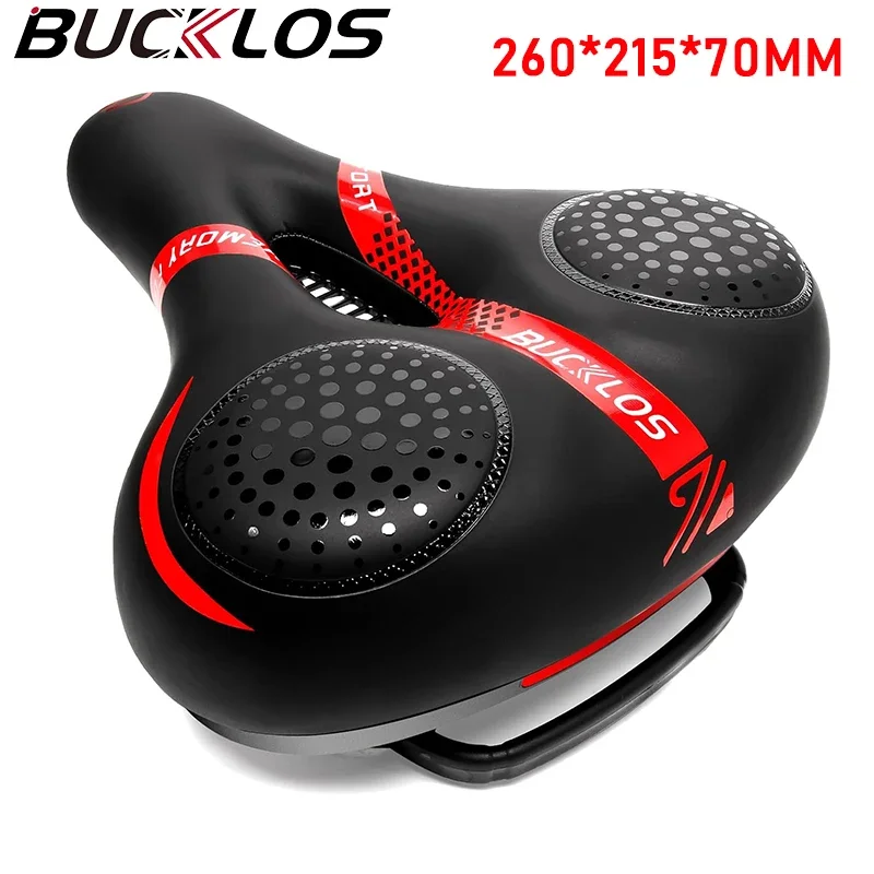 BUCKLOS Widen Bicycle Saddle Comfortable Thicken Bike Saddle Shock Absorption Oversize Mountain Bike Seat Cushion Bike Part