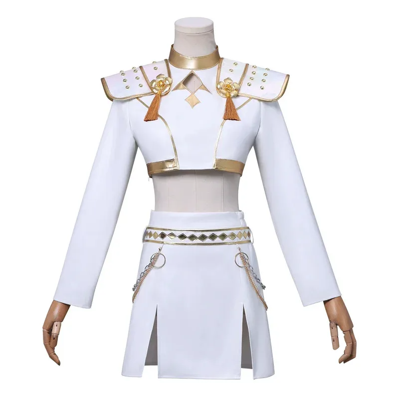 Rumi / Mira / Zoey K-POP Women White Korean Wave Superstar Suit Halloween Cosplay Costume Wig gh;0