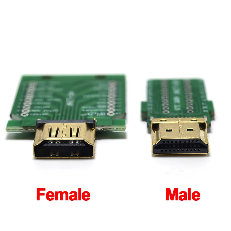 1PCS Connector 19+1 Gold-plated Repair Plug DIY Standard HDMI Welded Male Plug Female jack 19Pin Cable