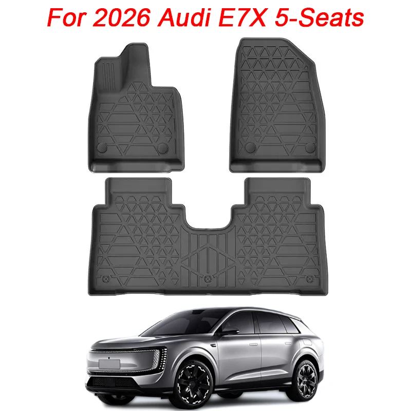 for 2026 Audi E7X 5-Seats Car Floor Mats TPE Cargo Liner Trunk Mats Protection Car Interior Accessories LHD