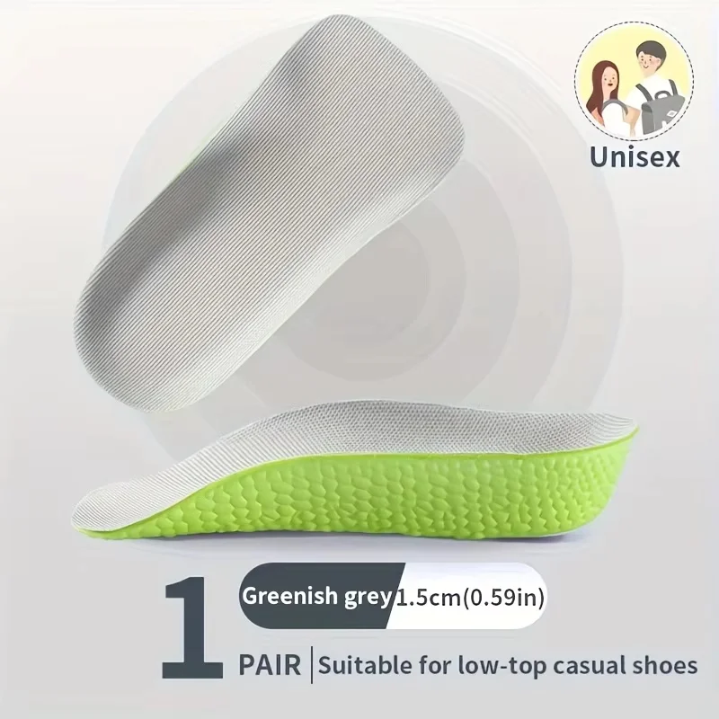 

1 Pair Invisble Insoles Height Increase Insoles Men Women Shoes Memory Foam Soft Shoe Pads