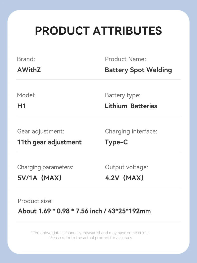 AWithZ Tragbares Punktschweißgerät, DIY-Handpunktschweißgerät, 90 Gänge, verstellbares Punktschweißen für 18650-Lithium-Batterie – Detail 35