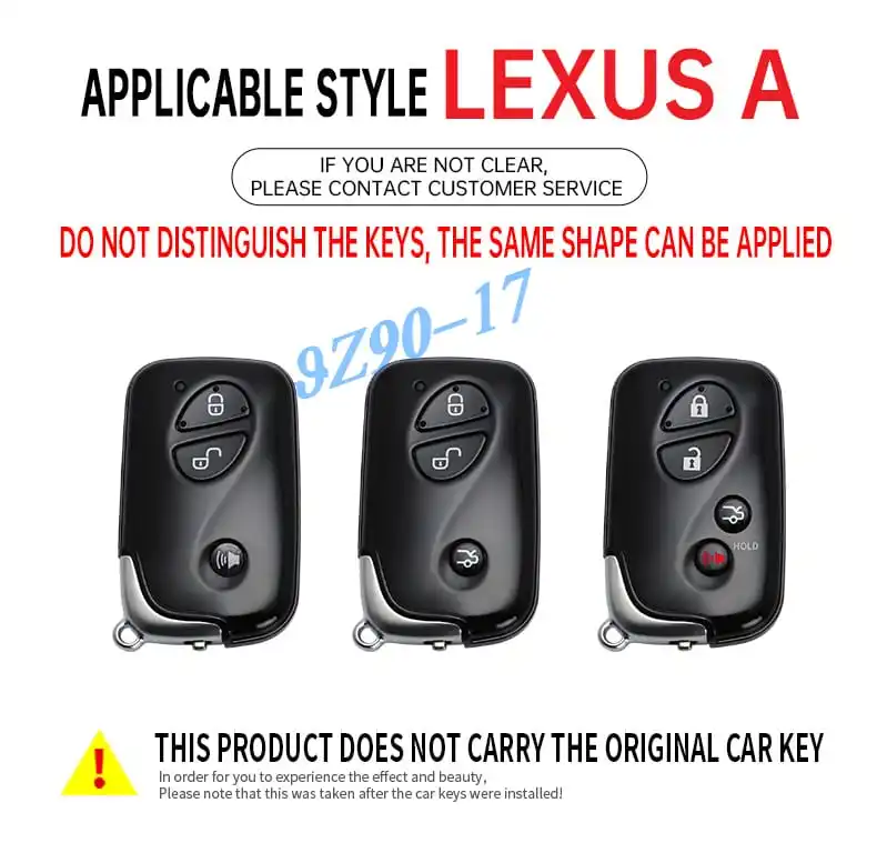 Metal Leather Car Key Fob Case Cover Keychain For Lexus IS ES LS GS RX GX LX CT HS 200 250 300 300h 350 350h 450