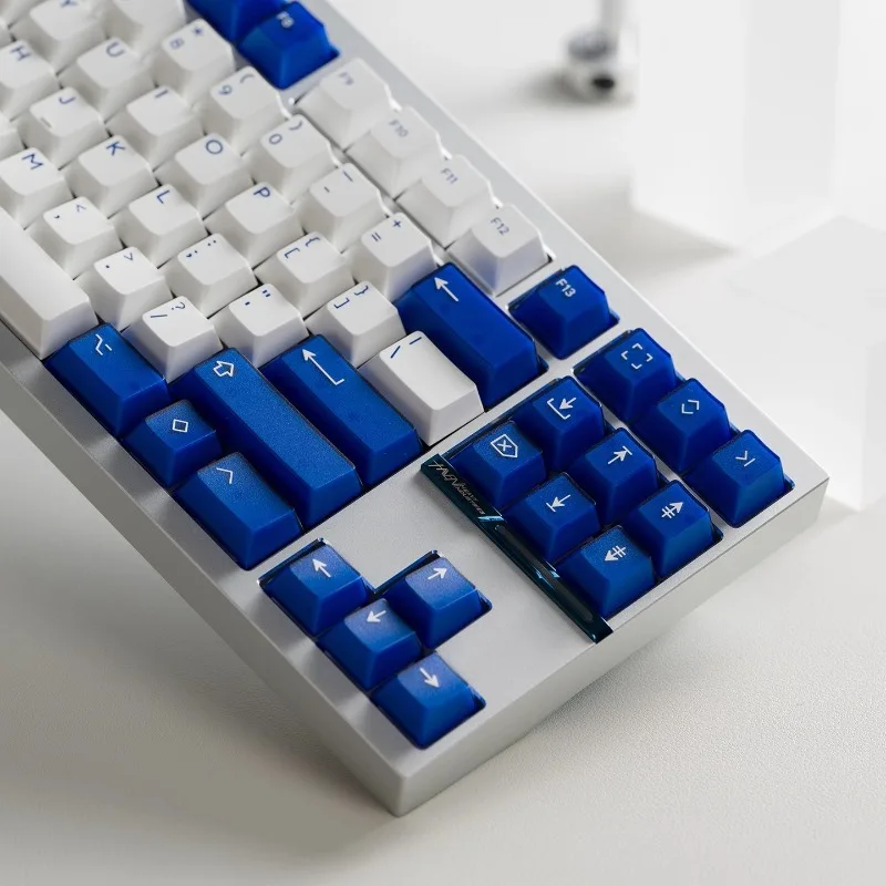 PBTfans Klein Blue R3 Thema Keycaps ABS Cherry Profile Aangepaste tweekleurige doorschijnende sleutelkap voor mechanisch toetsenbord PC-cadeaus