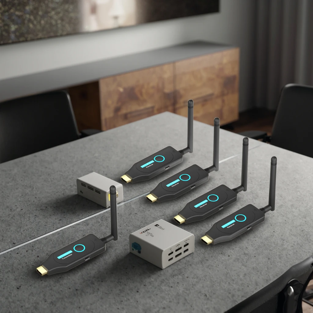 

Комплект дистанционного беспроводного расширителя HDMI длиной 50 м, передатчик и приемник 4k AV с нулевой задержкой — беспроводной удлинитель HDMI 4k