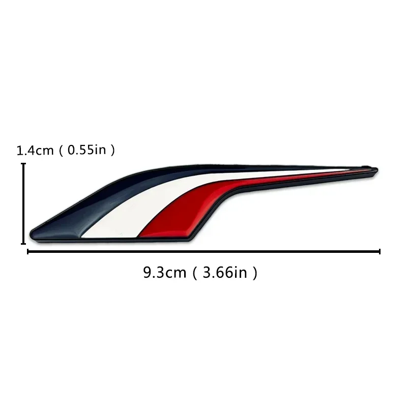 Ocean Wave Badge with Germany Italy France Flag Car Sticker for Toyota Honda Nissan MG Renault Alfa Romeo Fender Emblem Decal