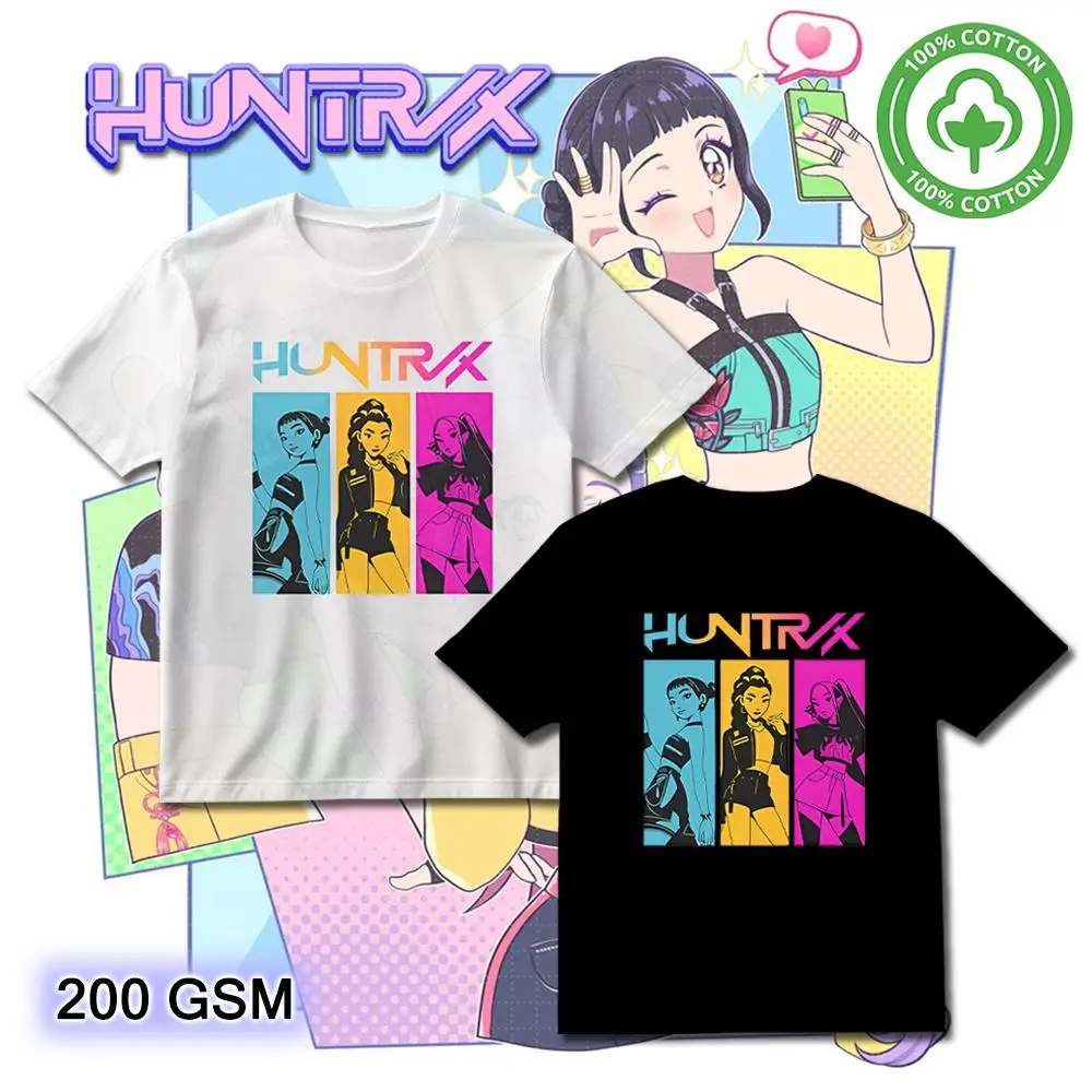

Kpop Demon Hunter Cotton T-shirt Unisex Fashion Hip Hop Harajuku Style Short Sleeve Streetwear Anime Girls Graphic Y2K Clothes