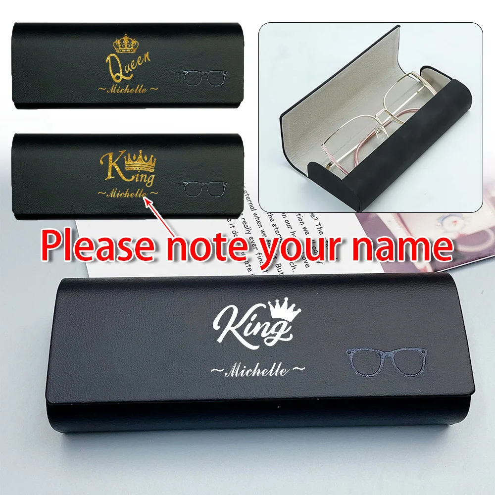 

Customized Name Glasses Box Women PU Spectacle Case Sunglass Organizer Protector Portable Hard Shell Storage Container Purse DIY