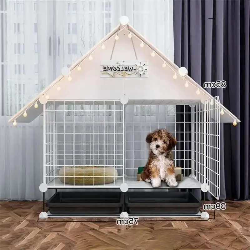 

Простые железные домики для собак в гостиной, домашний балкон, померанский шпиц, плюшевый питомник для собак, заборы для домашних животных, креативный дом, клетка для щенков, двора