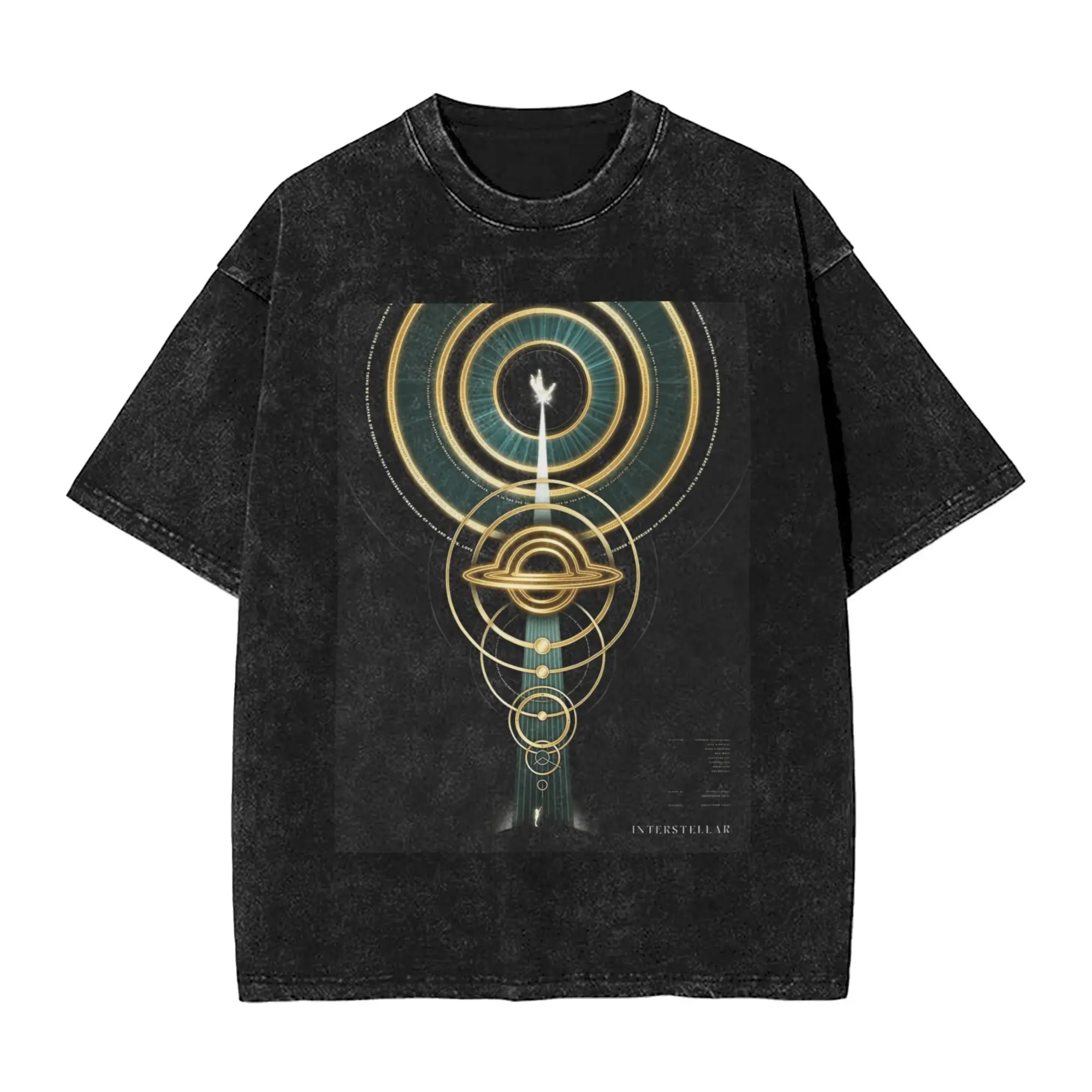 

Interstellar Black Hole Astronaut Lost in Space Men T Shirts Washed Funny Tees Short Sleeve Crewneck Tees Cotton Summer Tops