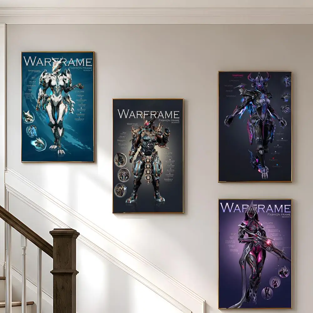 Popular Games W-WarframeS Poster HD Modern Peel and Stick Wall Decor for Bedroom Living Room Dorm Office Kitchen Bathroom