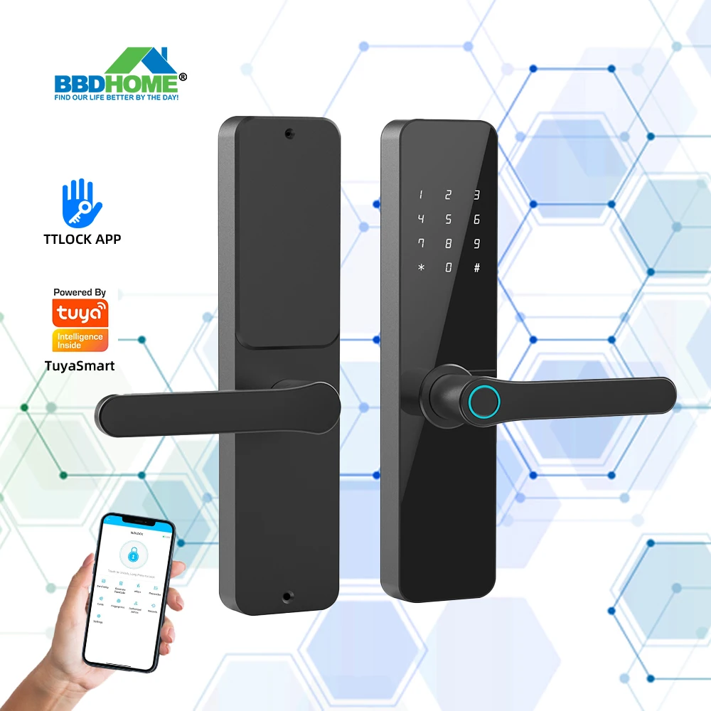 

July005 BBDHOME Serrure Intelligente Biometric Digital Combination Finger Print Password Ttlock TUYA Smart Door Lock for Wooden