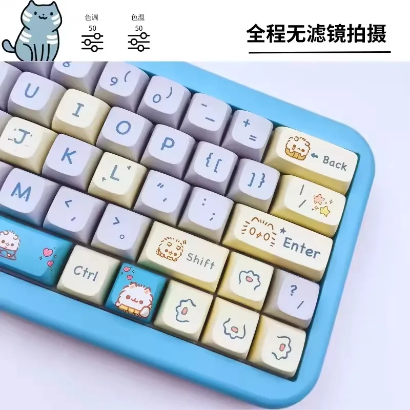 

Kitten keycaps XDA height PBT keycaps five-sided hot sublimation cute customized personality full set of keycaps