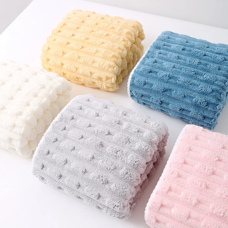 Thickened Oversized Soft Coral Fleece Face Towel with Individual Packaging—more Absorbent Than Pure Cotton Bath Towels