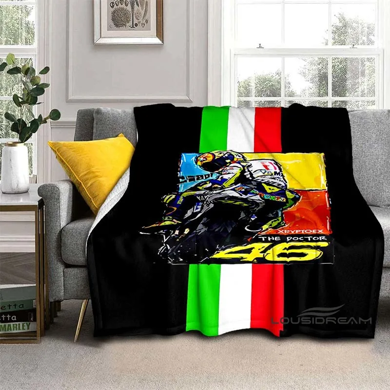 Motorcycle Racing VR-46 Flannel Blanket Soft and Comfortable Home Travel Blanket Warm Soft and Comfortable Blanket Home Travel