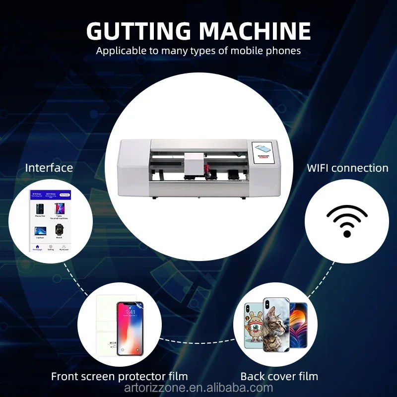 완전히 사용자 정의 자동 휴대 전화 화면 보호기 나노 Tpu 하이드로 겔 절단 필름 기계 스마트 폰 다이 커팅 머신