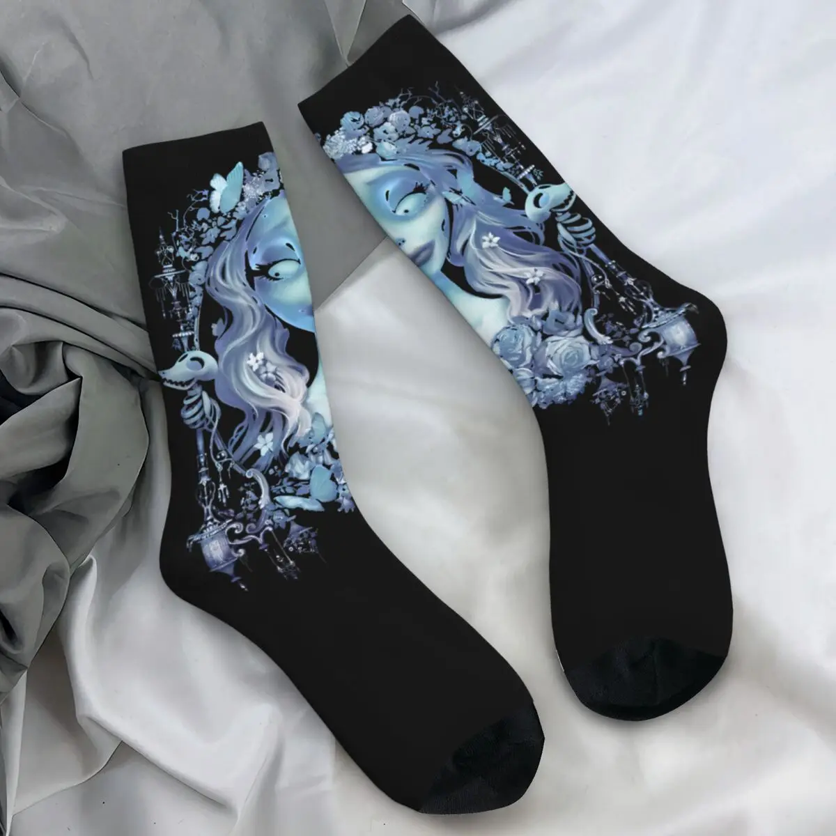 Couple Socks Corpse Bride Wedding in the night Stockings Autumn Trendy Warm Soft Socks Graphic Outdoor Sports Anti Slip Socks