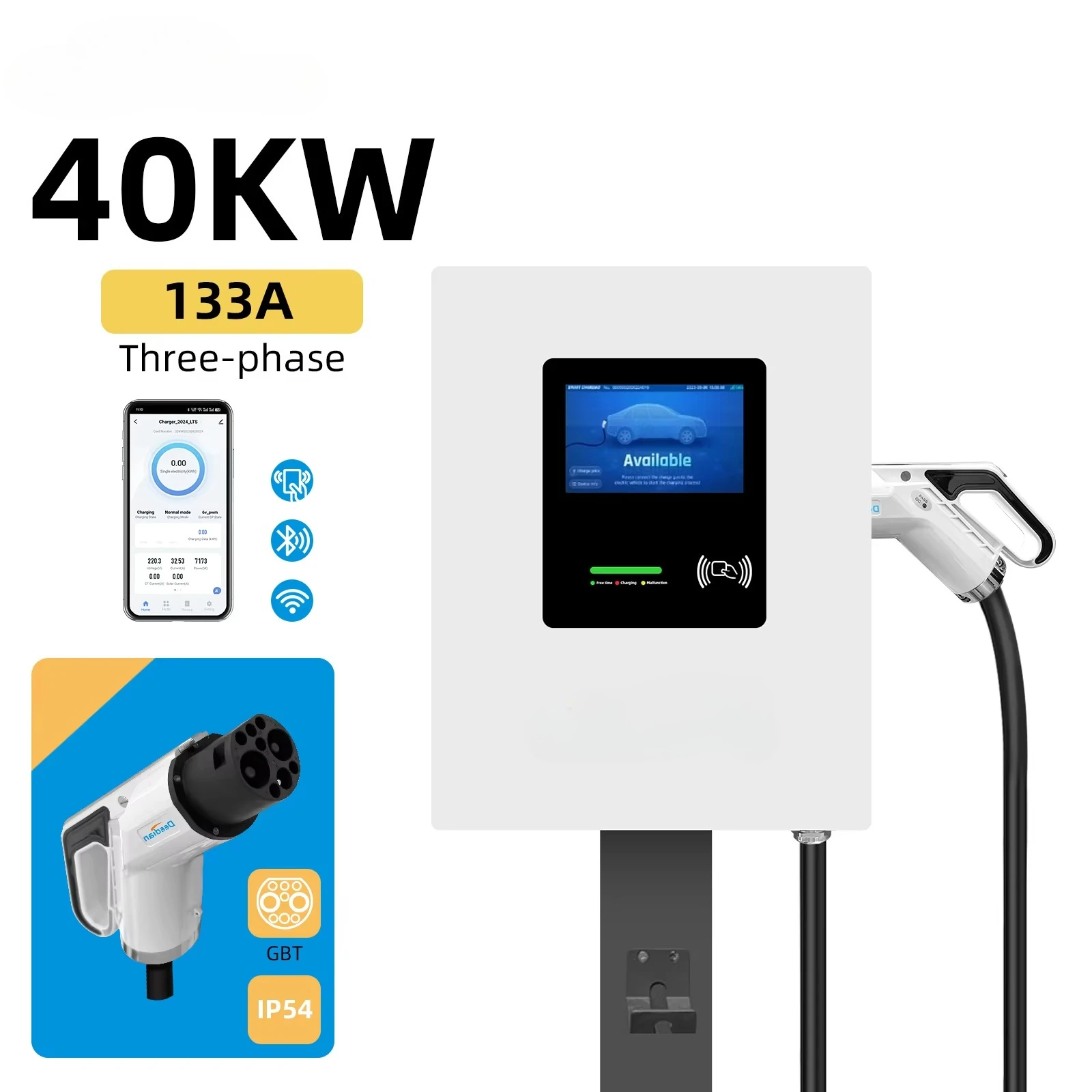 Wall Mounted Charging Pile 20Kw 30Kw 40Kw Dc Ev Charger Ccs1 Ccs2 Gbt Portable Home Charging Station Easy to Install and Use