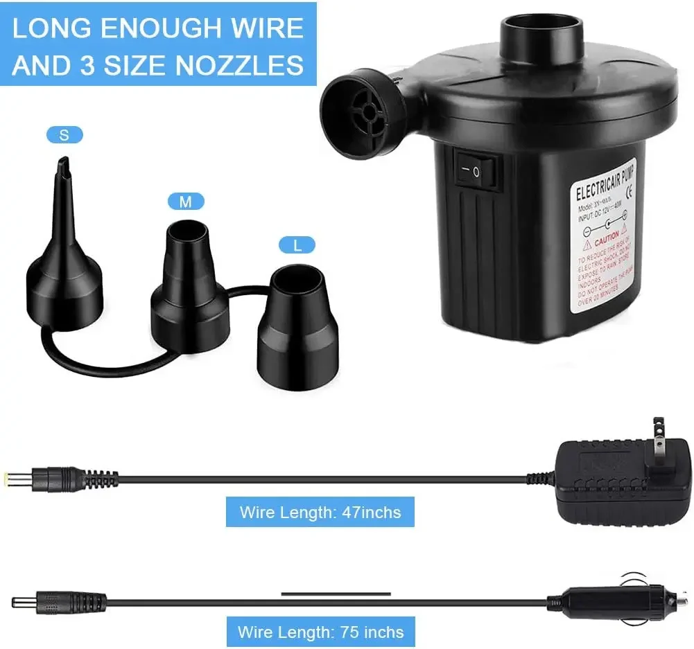 Outdoor Quick Air Pump Electric Air Cushion Camping Pump Portable Mini Air Mattress Swimming Pool Inflatable Blower Syringe