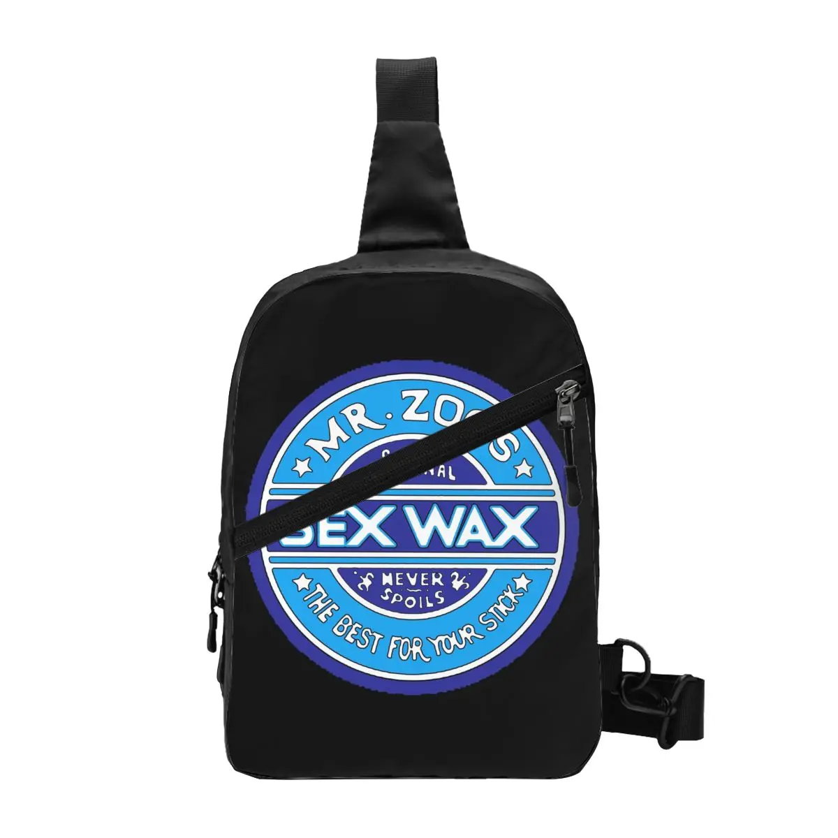 

Custom Mr Zogs Surfing Sex Wax Sling Chest Bag Customized Crossbody Shoulder Backpack for Men Traveling Daypack