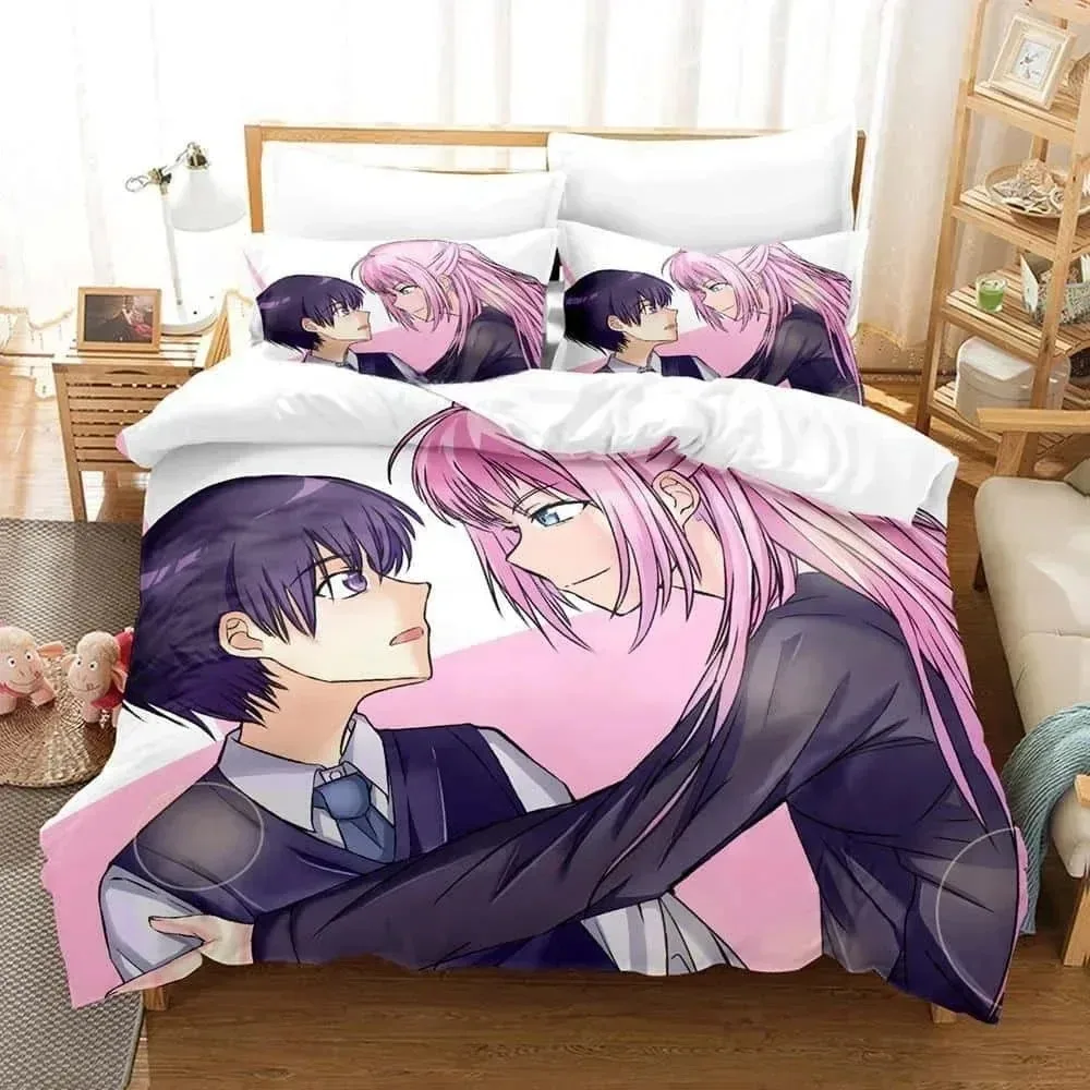 

New 3D Kawaii Girls Shikimori's Not Just a Cutie Bedding Set Cartoon Anime three-piece set Adult Kid Bedroom Duvet cover Sets