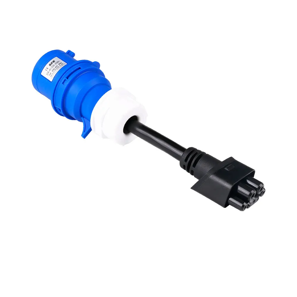 ADPOW For Tesla Model 3 S X Y Gen 2 3Pin Adapter Blue CEE Plug EV Connector Fast Charger Extension Cord Adapters 240V 32A