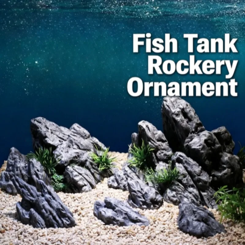 Aquarium Decor Simulation Stone Rockery Landscape Water Plant Ornament Small Fish Tank Decoration Accessories Aquascaping Setup