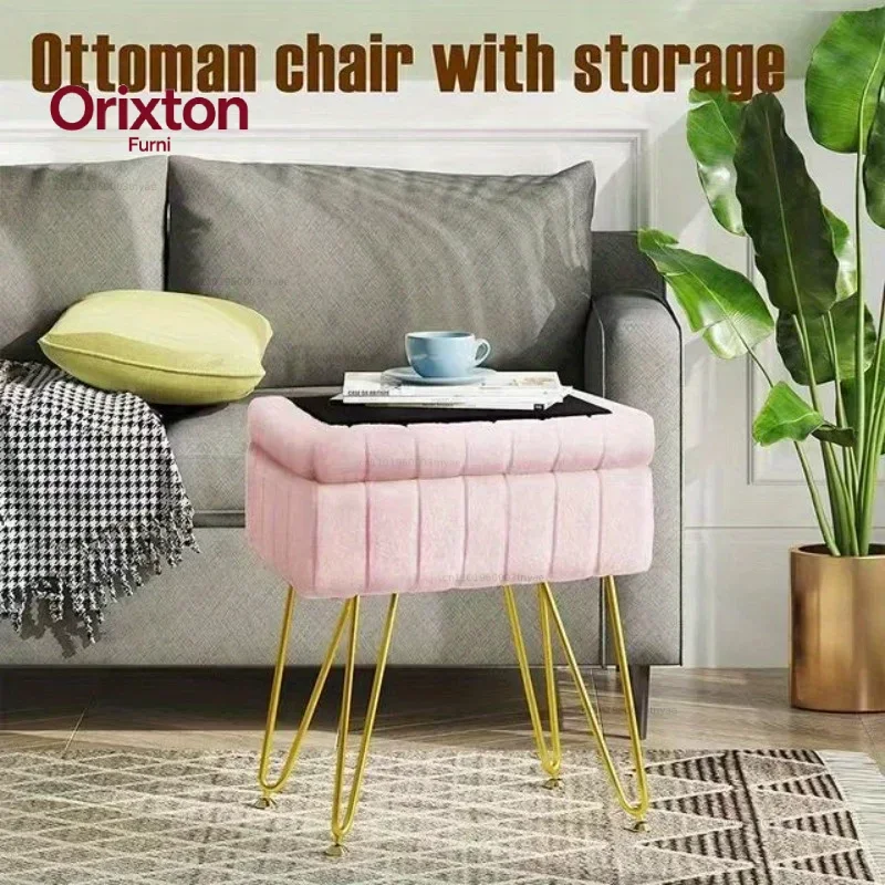 Creative light luxury ins style high-end dressing table makeup stool storage stool storage storage box chair manicure stool