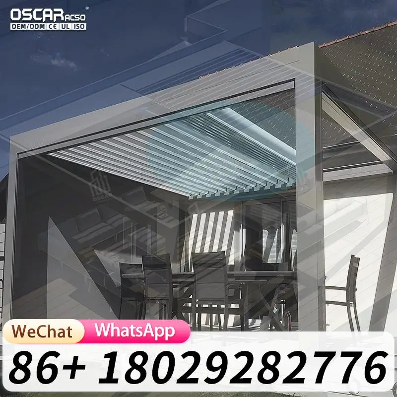 Modern Aluminum Bioclimatic Pavilion with Waterproof Louvered Pergola Design for Poolside Living Yard Outdoor pergolas