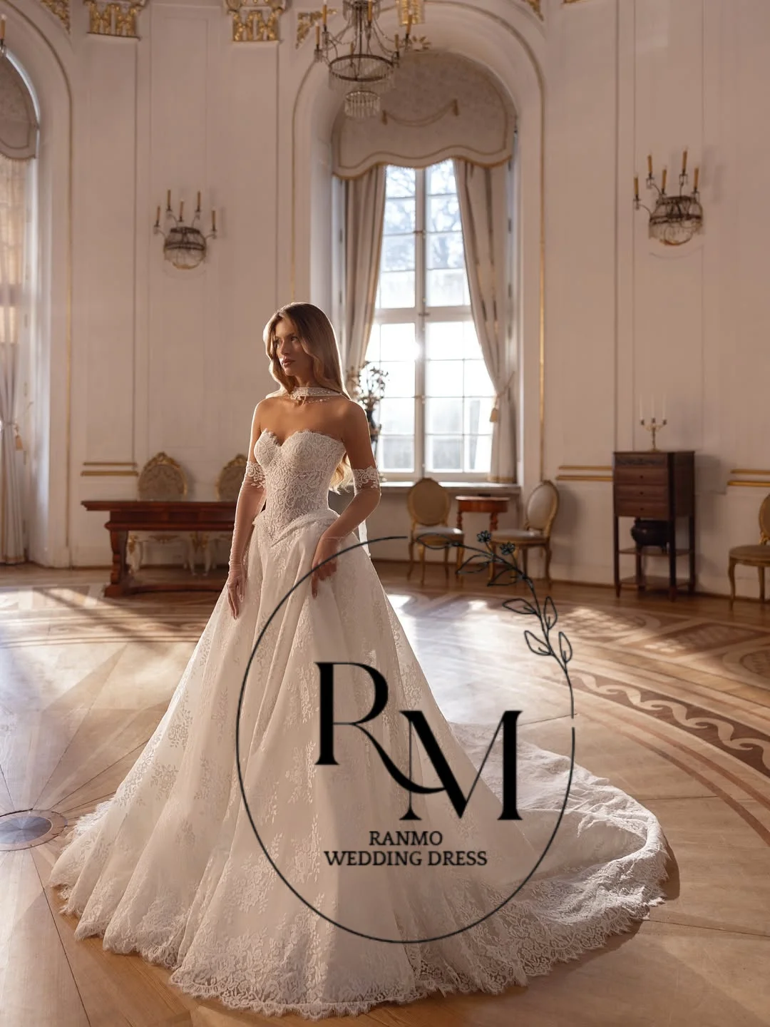 Ranmo Simple White 2026 Elegant Sweetheart Ball Gown Flower Decal Wedding Dress With Decoration A-line Bridal Gowns Customized