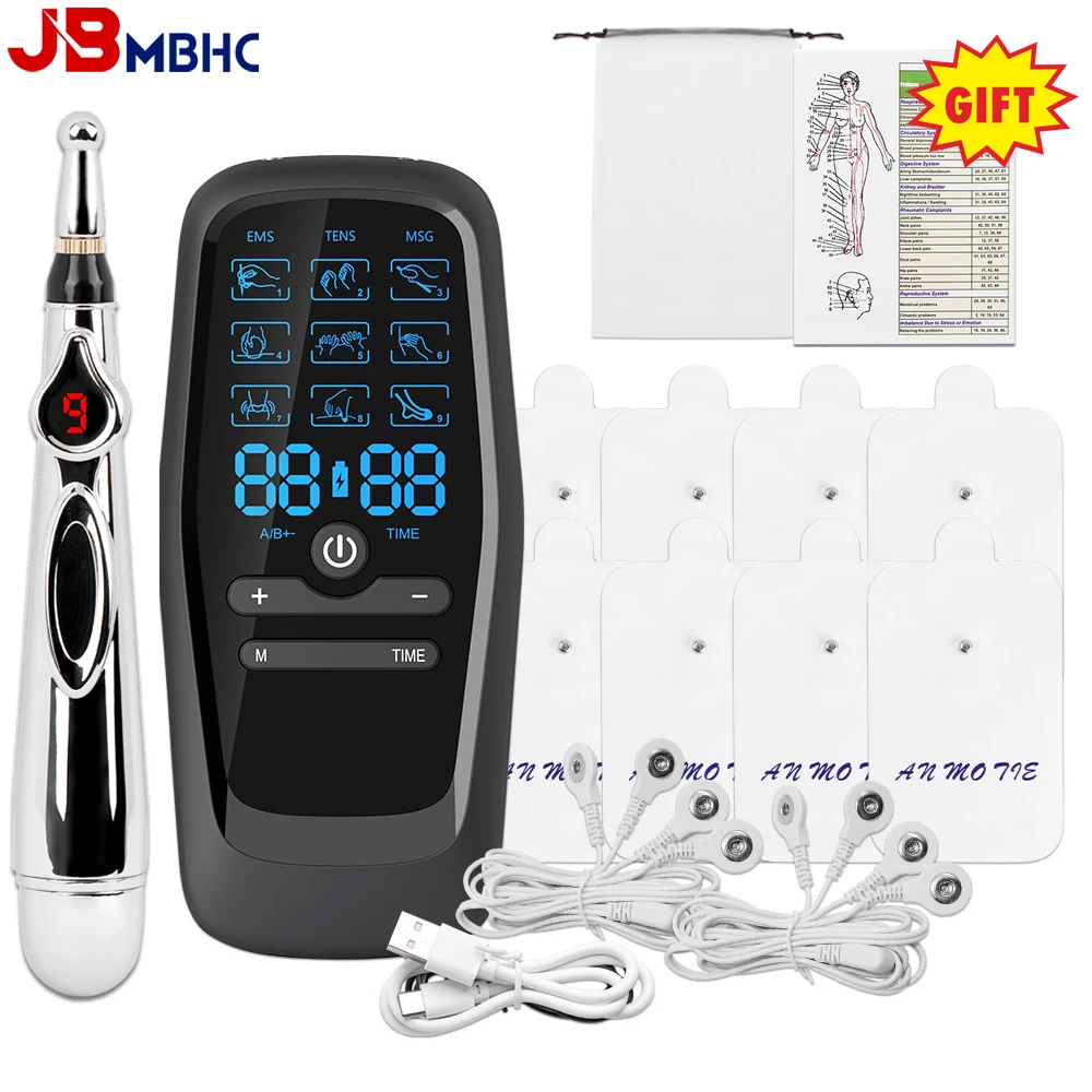 

Tens Muscle Stimulator Electric EMS Acupuncture Body Massager Digital Therapy Slimming Machine Electro Stimulator Meridian Pen