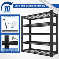 Nnovaroom  72" Adjustable Metal Double Layer Column Shelving, Commercial Grade Utility Rack for Warehouse, Basement, Kitchen 3