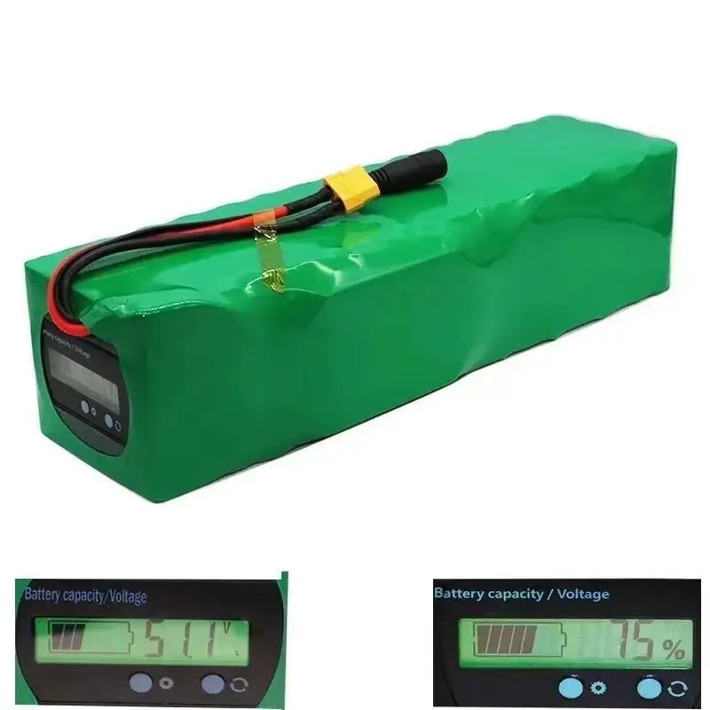 18650 14S4P 28Ah 1200W Lithium Battery Battery Charge Display for Motorcycle Bicycle Scooter Rechargeable Battery