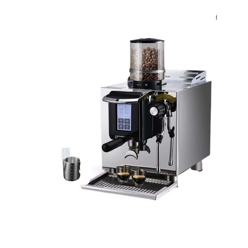 

Coffee machine commercial Italian semi-automatic small steel cannon small coffee milk shop grinding machine