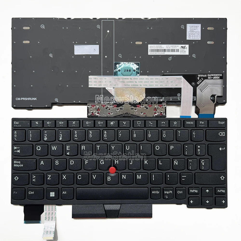 Teclado español/francés con TrackPoint para Lenovo Thinkpad X280 20KE 20KF,A285 20MW 20MX,X390 20Q0 20Q1,X395 20SC 20SD,L13 Gen 1 Gen 2 20R3 20R4,L13 Yoga Gen 1 Gen 2 20R5 20R6 20VK 20VL,X13 Gen 1 20T2 20T3 20UF 20UG