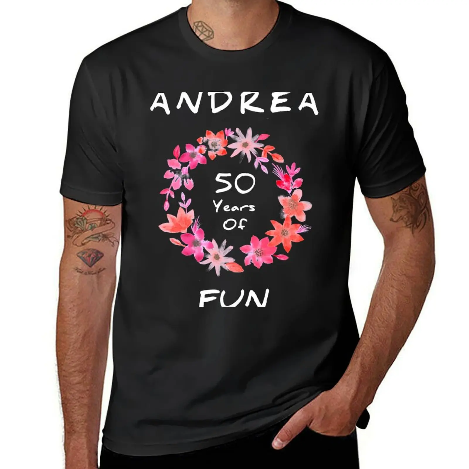 

ANDREA: 50 YEARS OF FUN T-Shirt boys whites vintage anime clothes plus size tops compression shirt men
