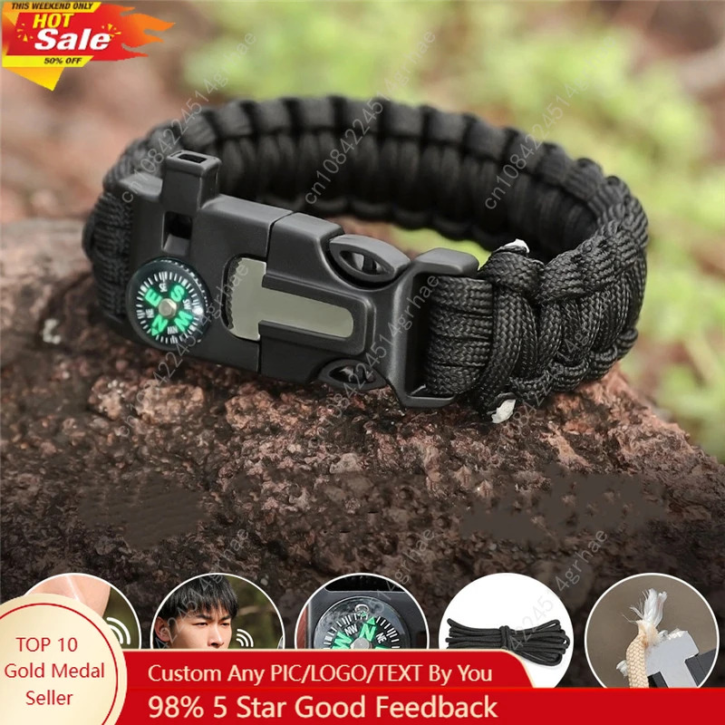

Outdoor Multi-function Paracord Survival Bracelet Men Women Camping Adventure Emergency Rescue Survival Rope Bracelet