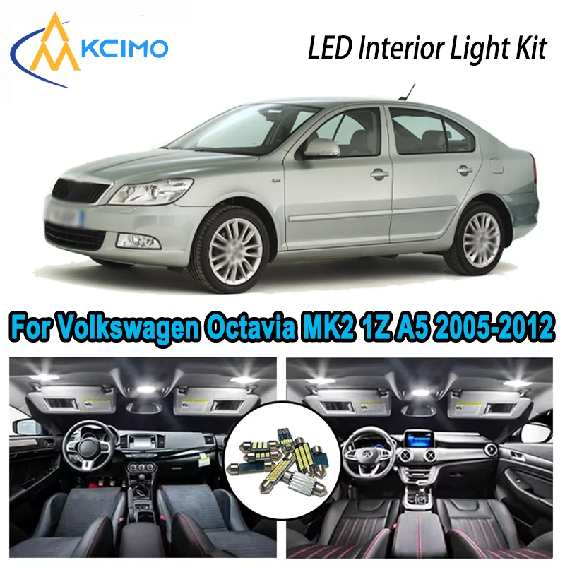 

Premium Variant LED Interior Kit for Volkswagen Octavia MK2 1Z 2005-2012 Dome Map Trunk Lamps Error Free Automotive Lighting
