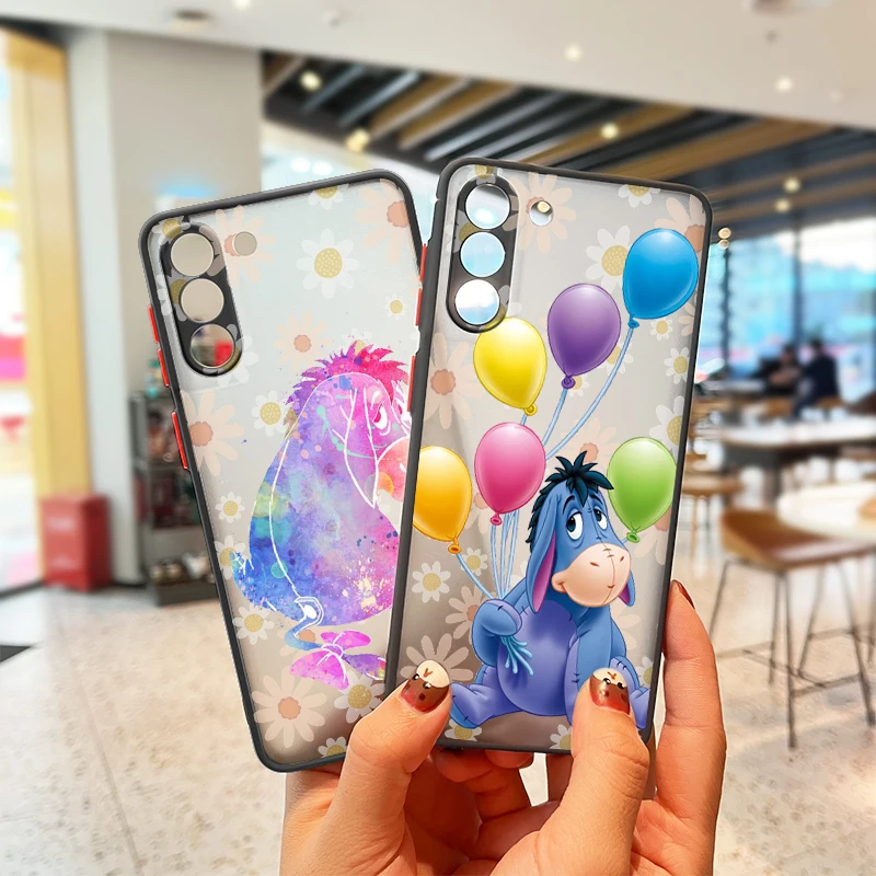 Disney Eeyore CuteFor Samsung Galaxy S23 S22 S21 S20 FE Ultra Plus S10 Lite 5G Frosted Translucent Phone Case