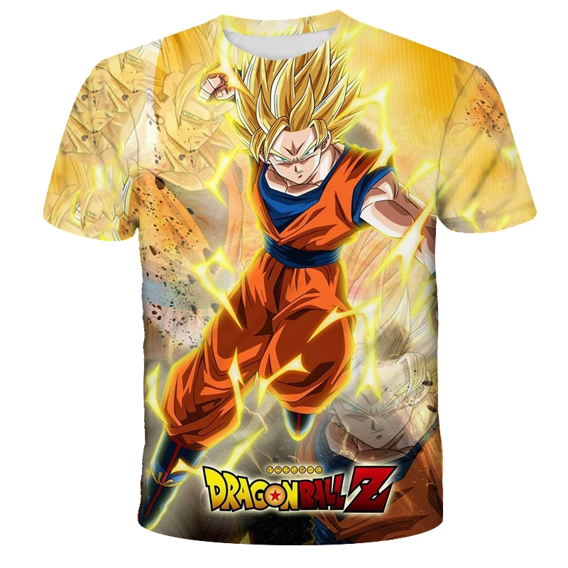 Anime Dragon Ball Son Goku Koszulka dziecięca z nadrukiem 3D Letnia moda Casual T-shirt Chłopiec Dziewczyna Unisex Odzież dziecięca Tshirt Tops