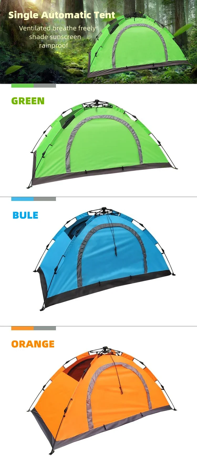 NEW DESIGN Outdoor Tent Factory Single Layer Mountaineering Hiking Trekking Tents For 1 Person