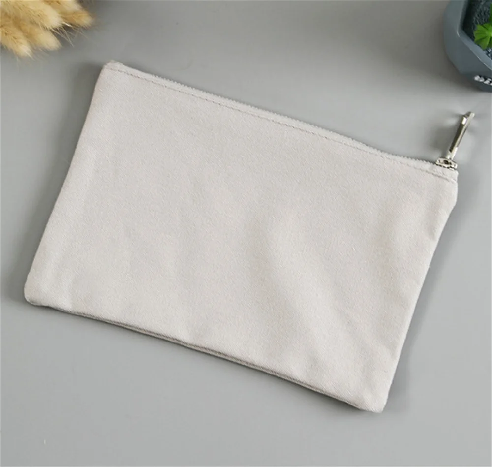 10 Stück leere Canvas-Taschen mit Reißverschluss, Make-up-Taschen, Mehrzweck-Federmäppchen mit robustem Reißverschluss, Kosmetiktasche für Reisen – Detail 3
