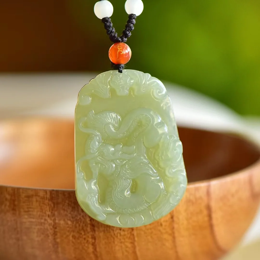 

Exquisite Hetian Jade Zodiac Dragon Pendant Jewelry 1131#