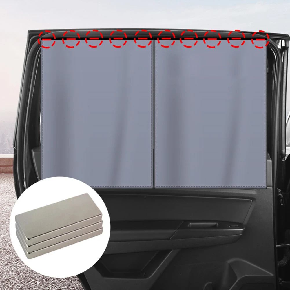 Double Layer Mesh Protector 10 Magnets Magnetic Auto Black UV Protection Film Car Window Mesh Sunshade Cover Auto Glass Curtain