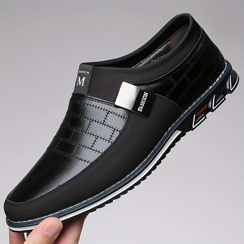 

Fashion PU Shoes, Non-slip Wear Resistant Slip On Shoes For Business Office
